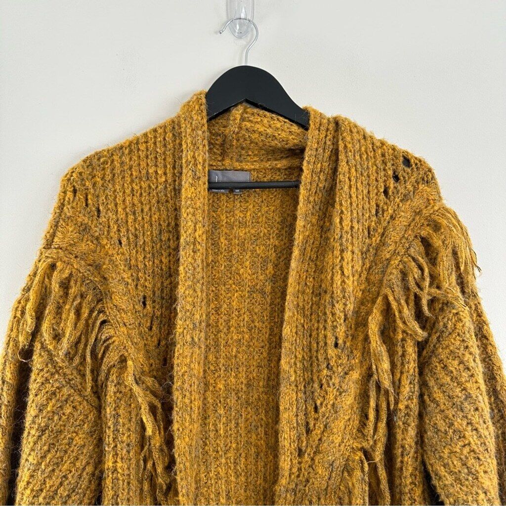 Anthropologie Stevie Fringed Knit Kimono Marled O… - image 10