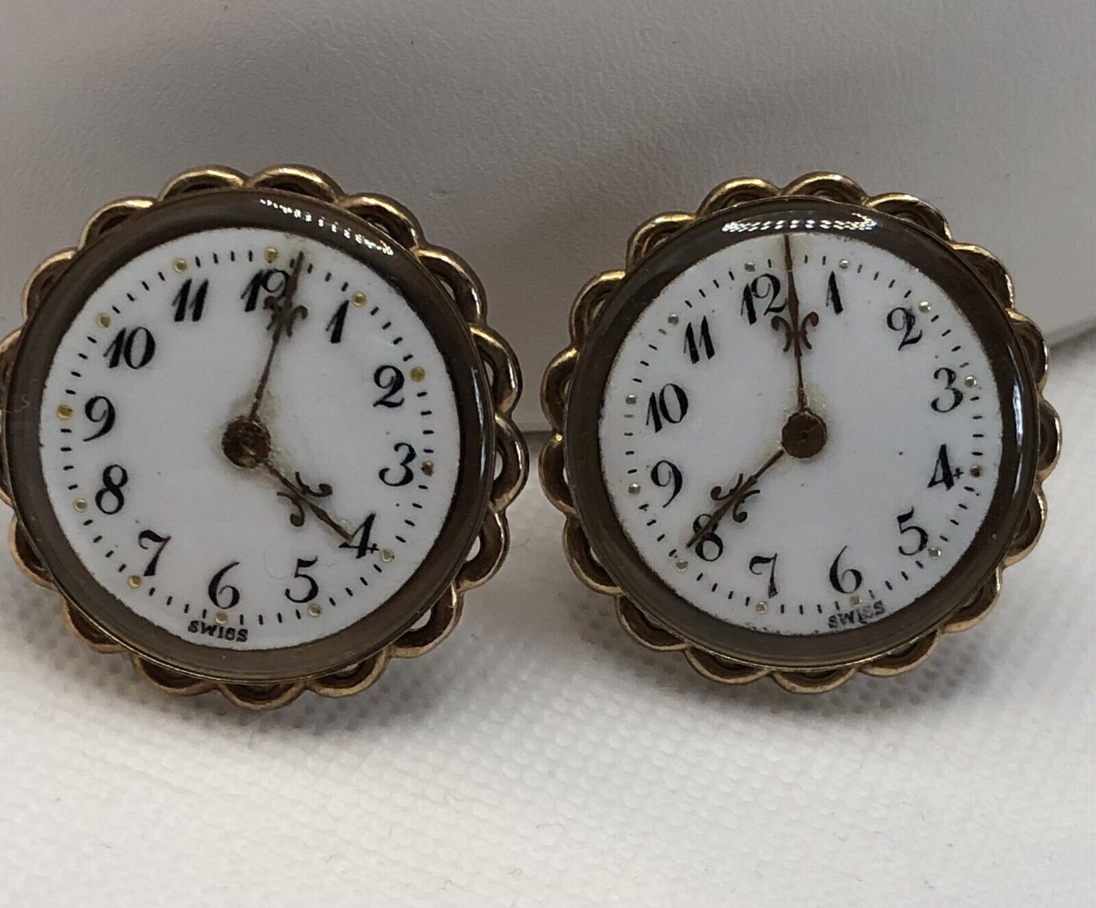 VINTAGE Cufflinks Made With Antique Swiss Watch F… - image 1