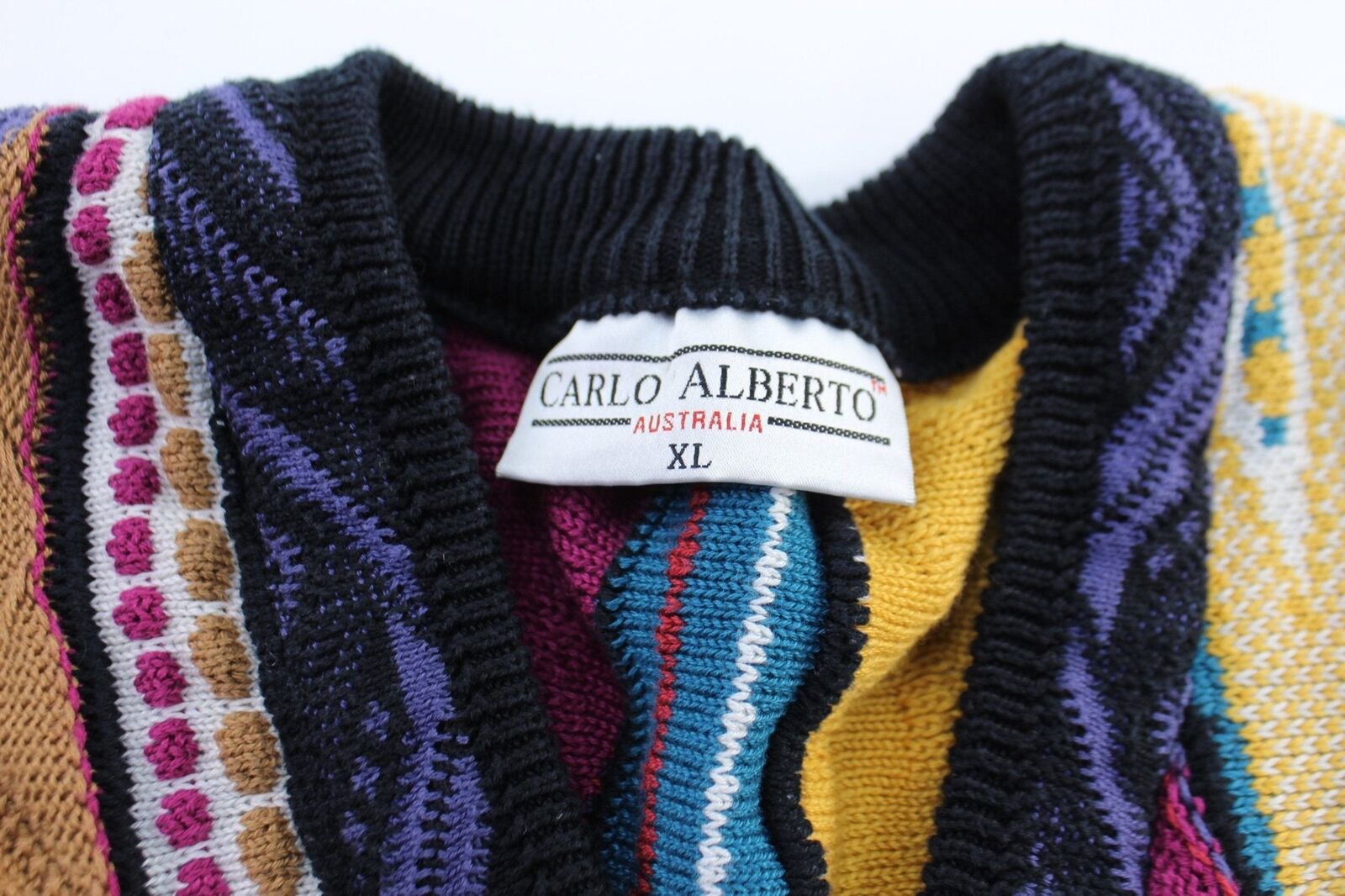 Vintage Carlo Alberto Australia Knitted Multicolo… - image 3