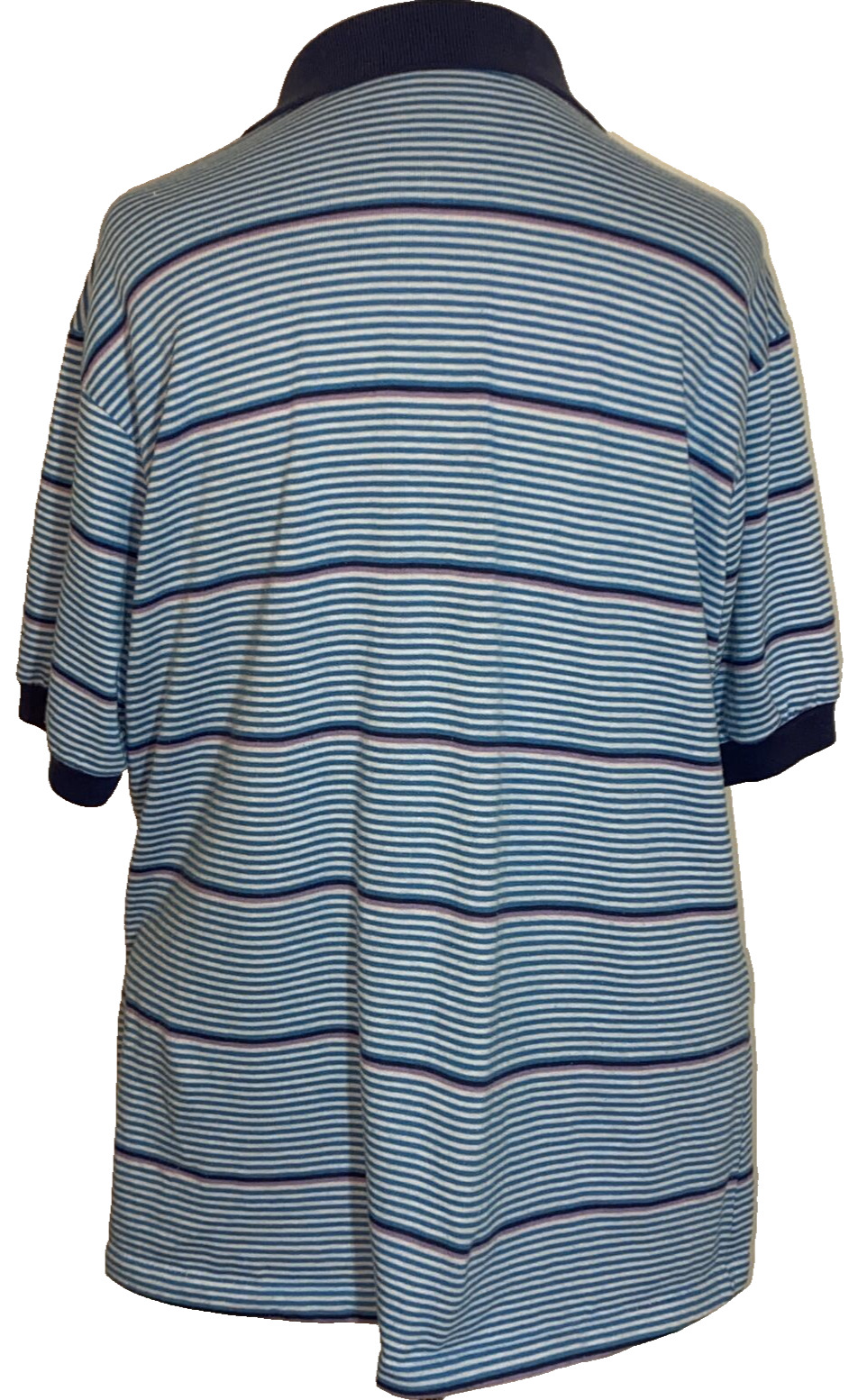 VTG 70s THE GARAN MAN Blue STRIPED POLO SHIRT XL … - image 2