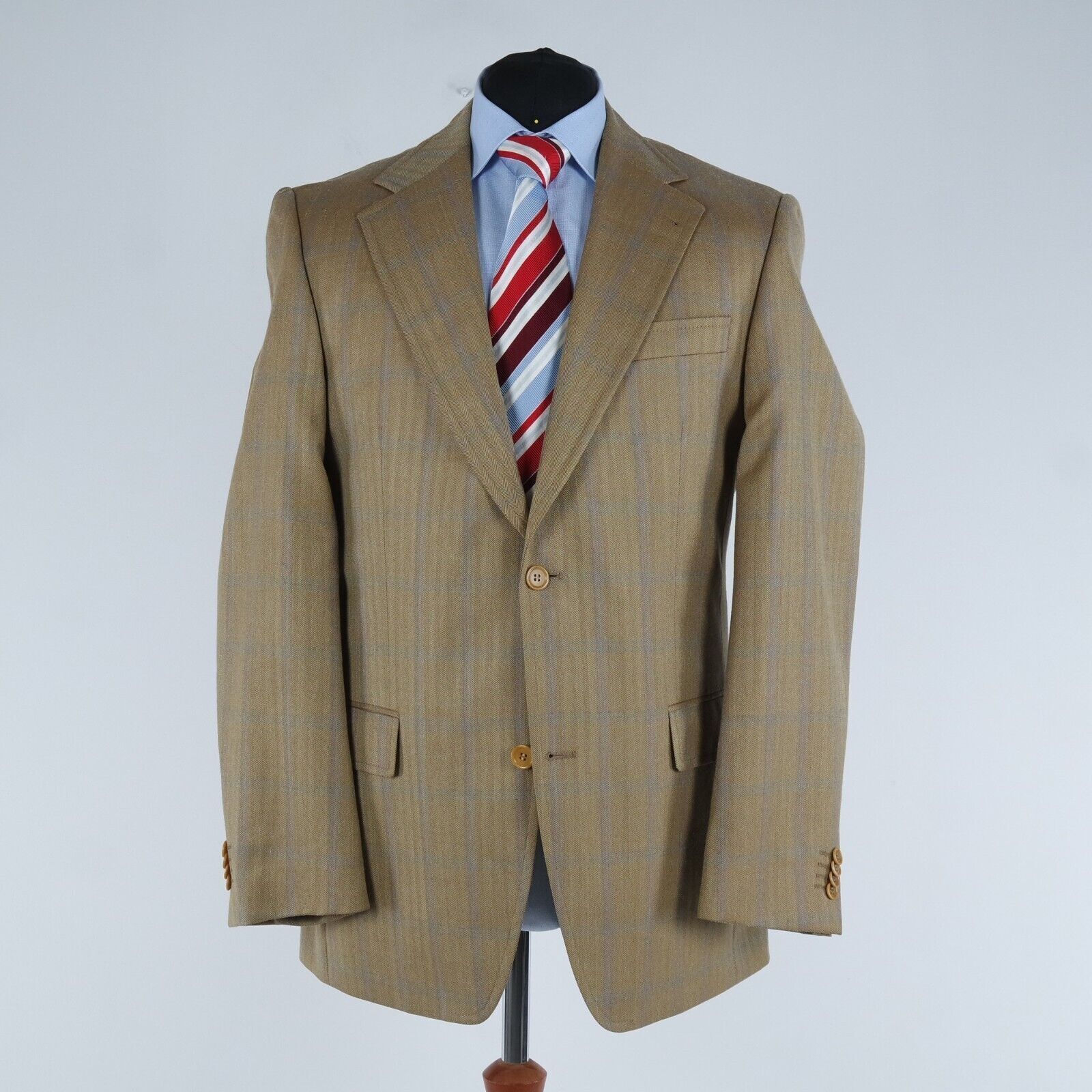 Mens Wool Silk Sport Coat 42L US Size DANIELS Pla… - image 3