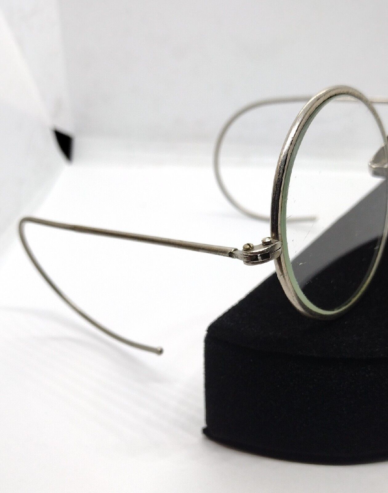 Antique Round Eyeglasses Silvertone Frames Circa … - image 3