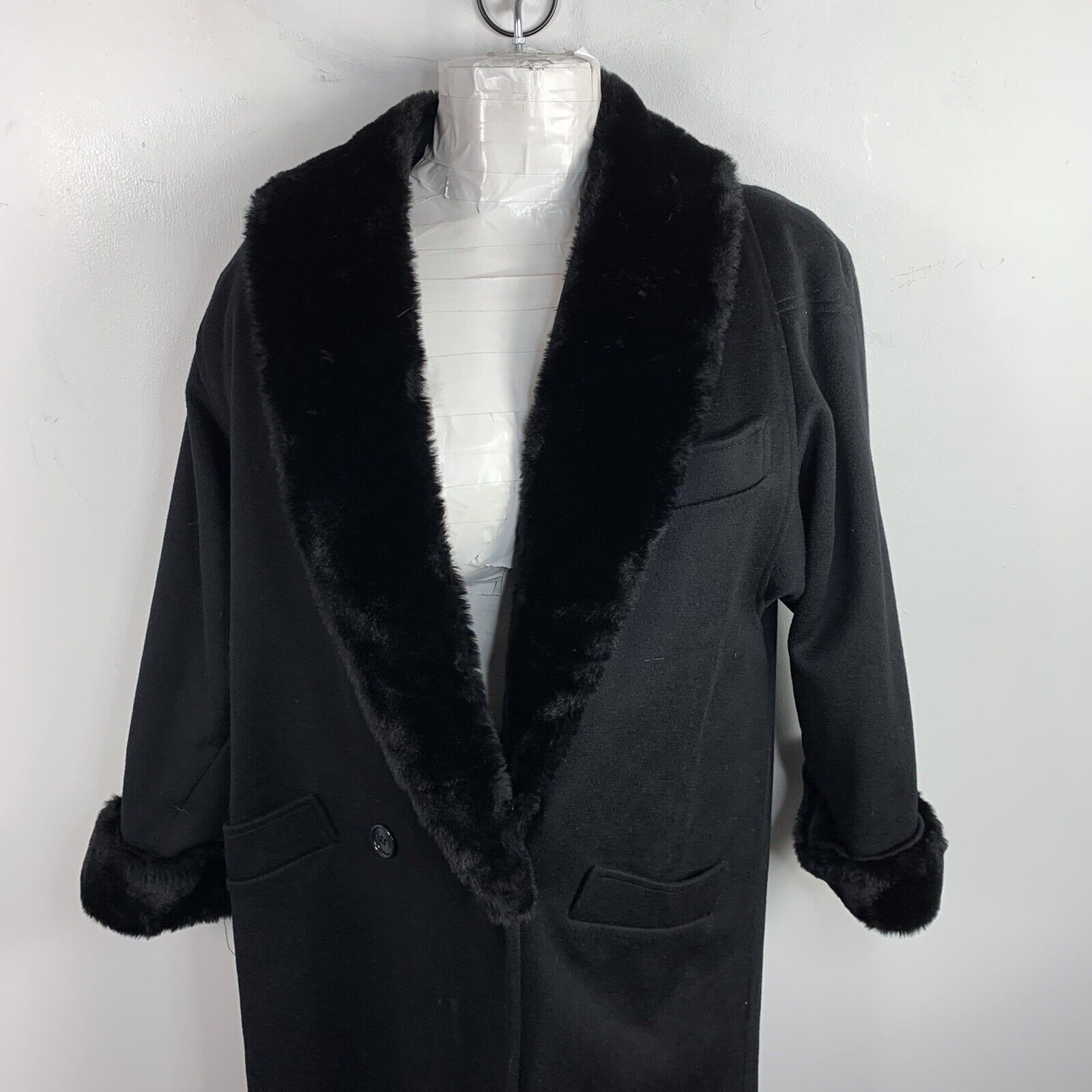 Vtg Steve By Searle Women Coat Sz 12 Black Long B… - image 2