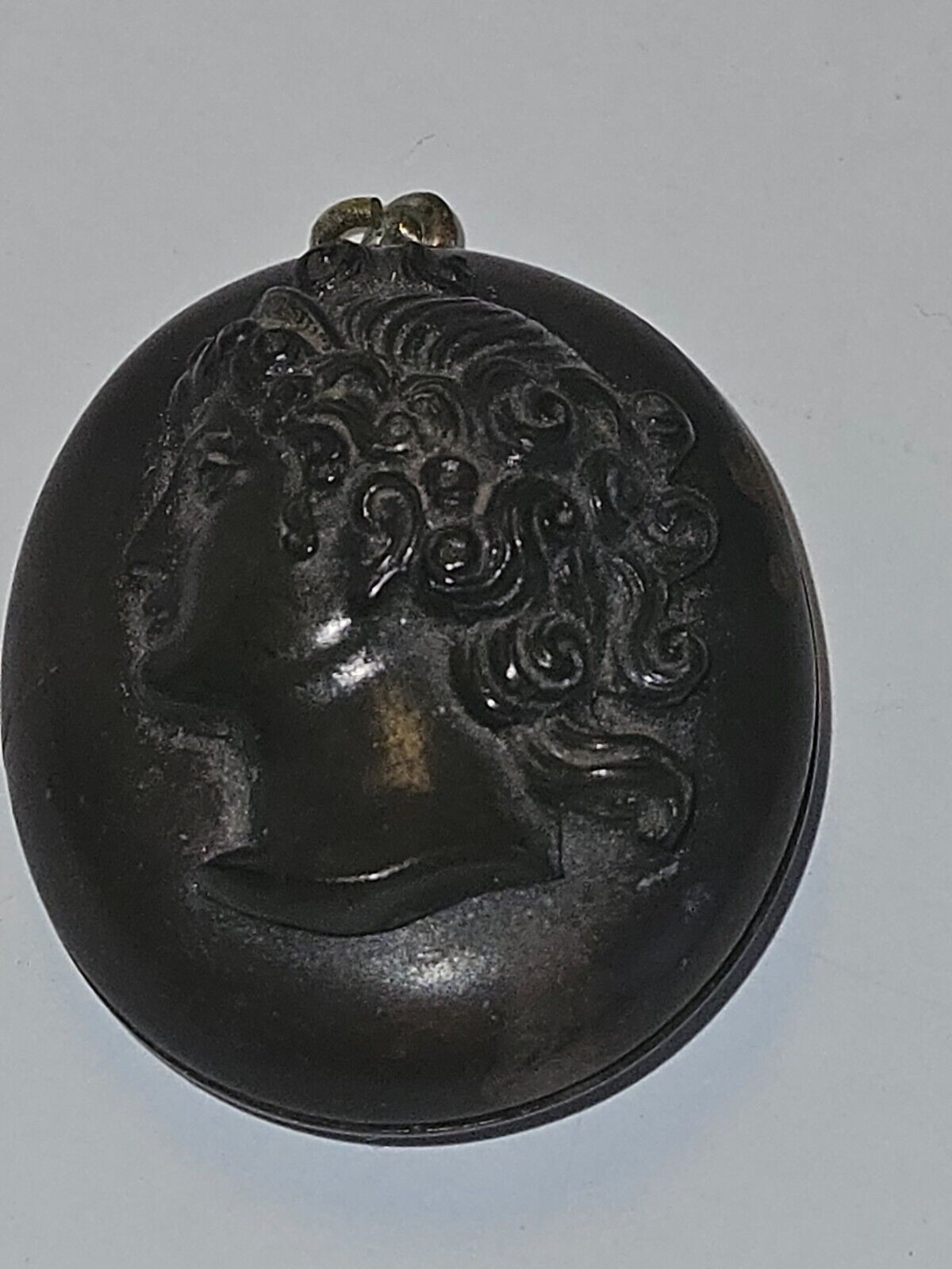 Antique Black MOURNING Pendant Carved VICTORIAN C… - image 9