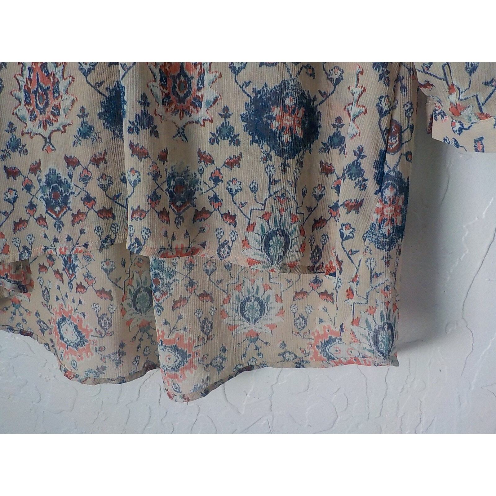 Maeve Anthropologie Beige Blue Floral Boho Peasan… - image 6