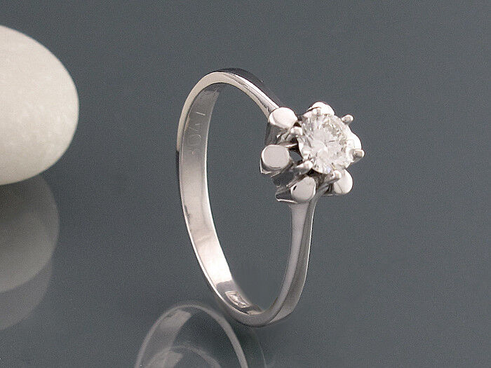 Nice Solitaire Ring With Brilliant - Approx. 0,25… - image 2