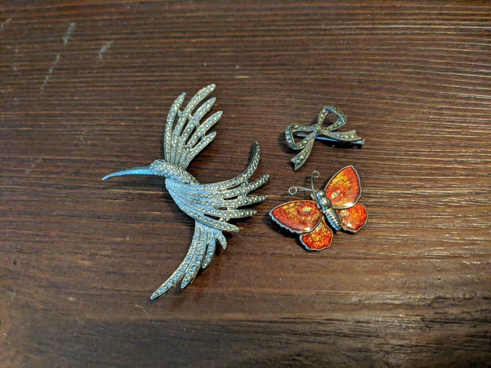 Stunning Estate Lot of 3 Vintage Brooch Pins - image 1