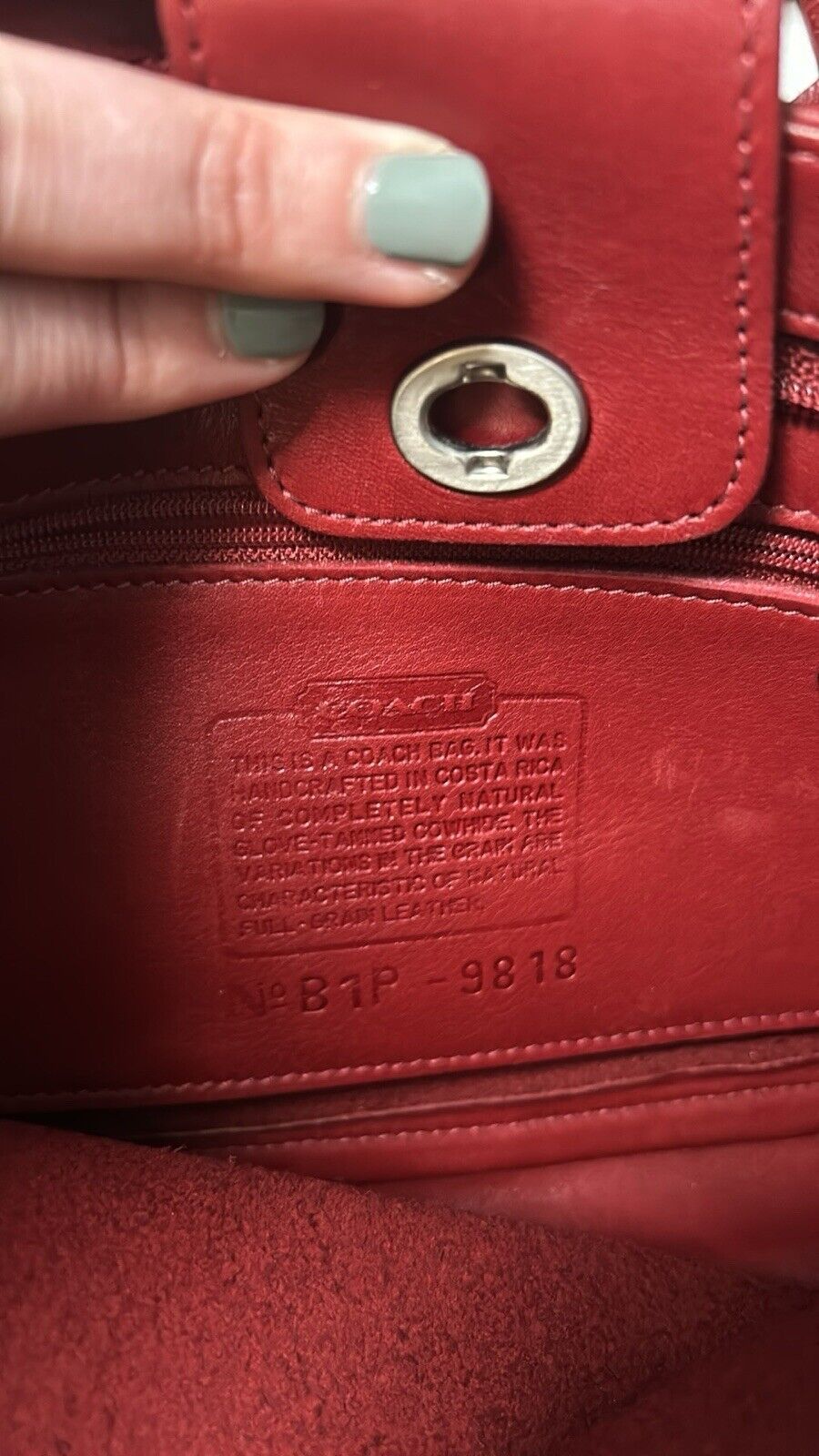 Vintage Red Coach Purse Demi Leather 9818 Crossbo… - image 8