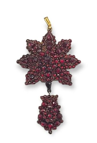 Antique Victorian Garnet Pendant Bohemian Dangle … - image 1