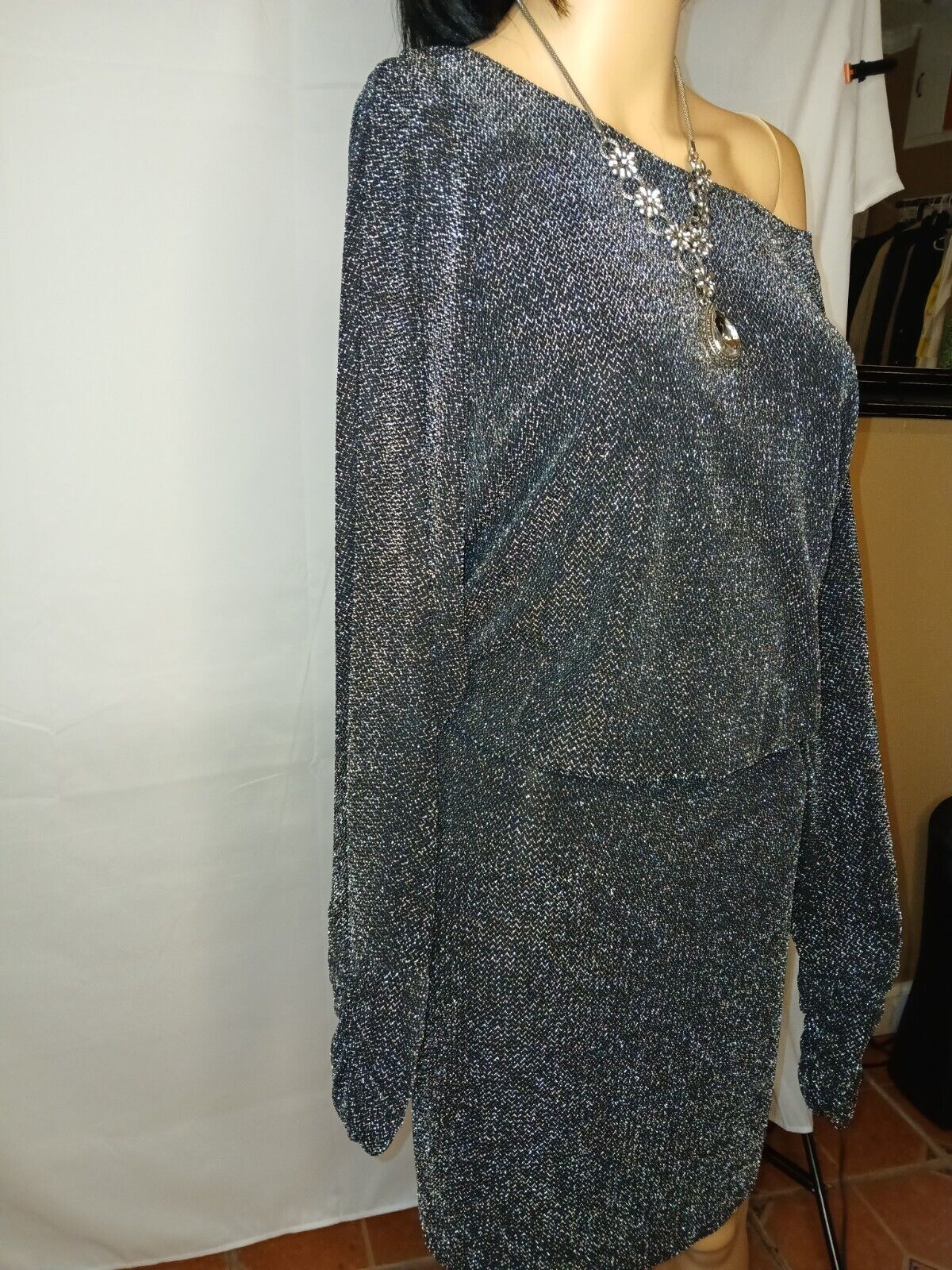 Jessica Howard Black and Silver Metallic Dress - … - image 4