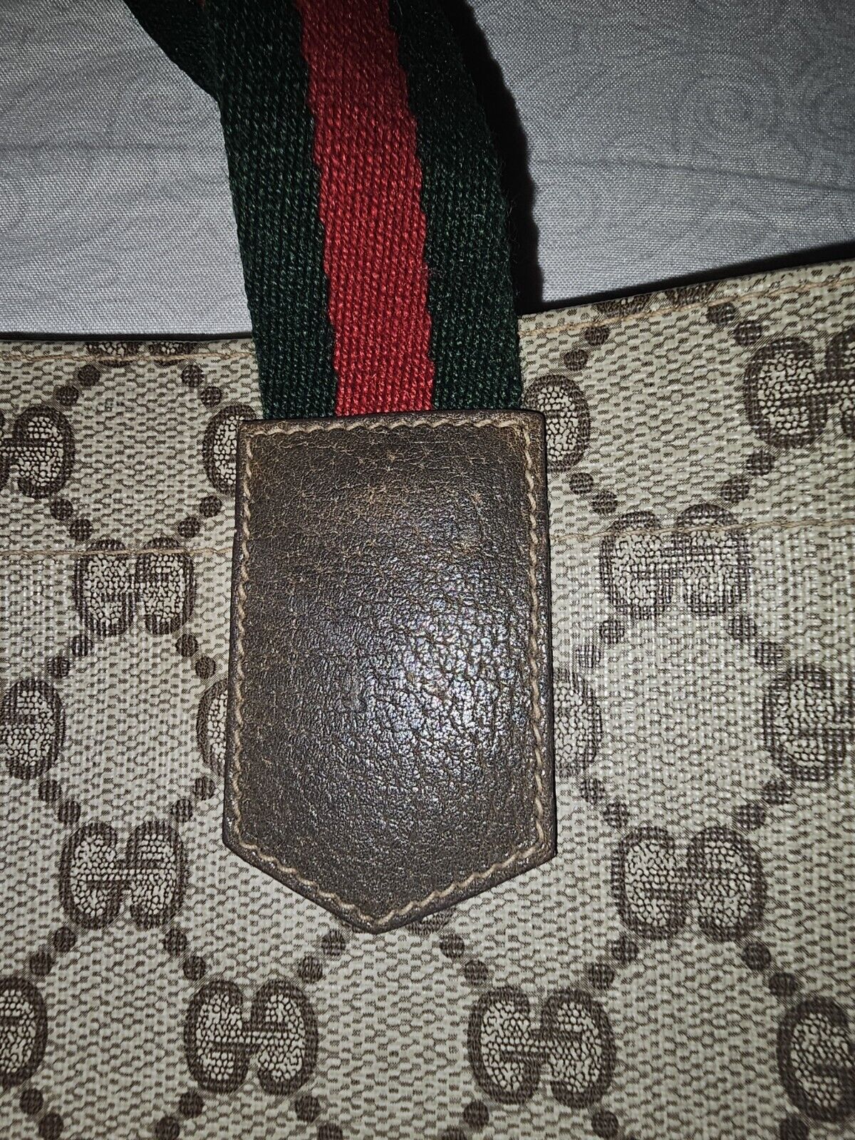 Vintage Authentic Gucci GG Plus Web Tote Serial #… - image 7