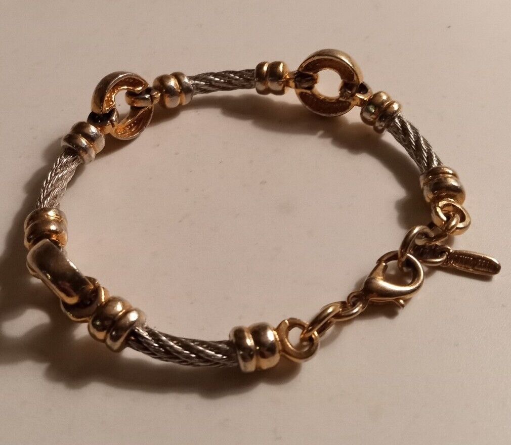 Vintage David Grau Gold & Silver Tone Bracelet 8" - image 3