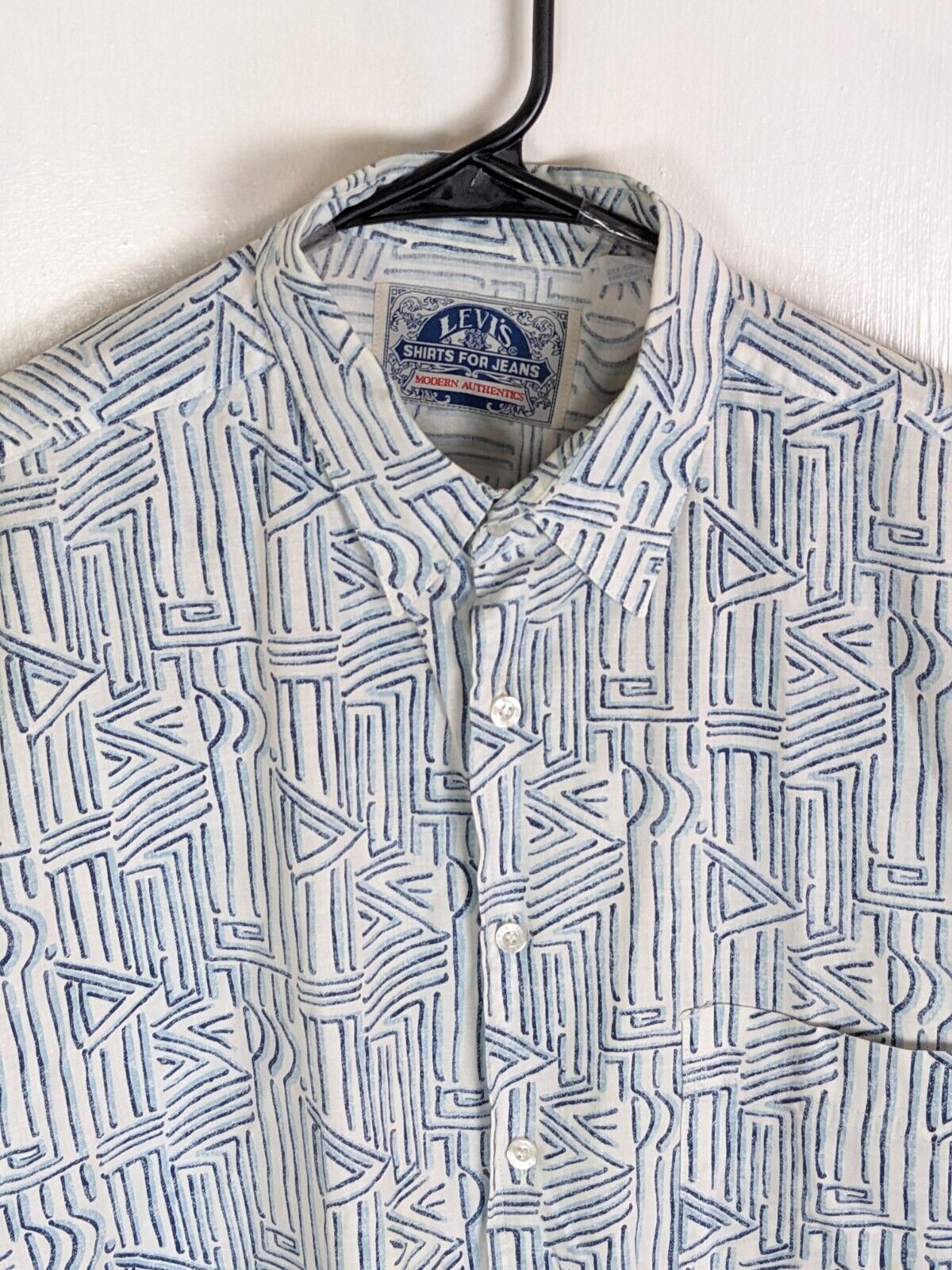 Vintage 90s Levi's Shirts For Jeans Geometric But… - image 3