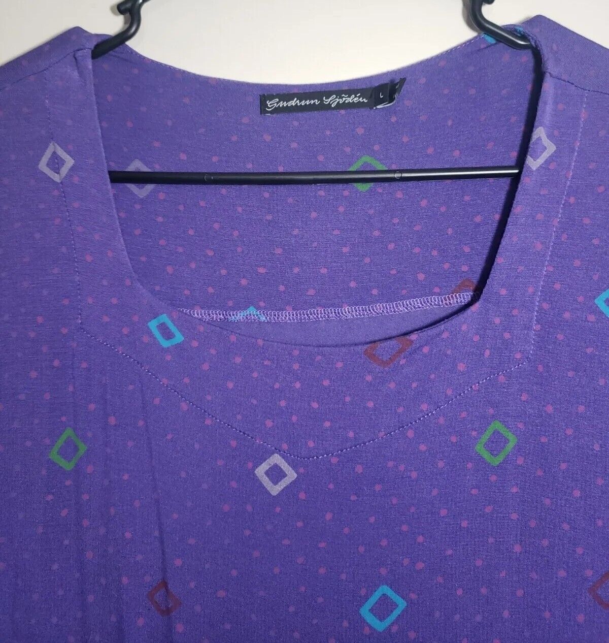 Gudrun Sjoden Lagenlook Purple Geometric Tunic Dr… - image 4