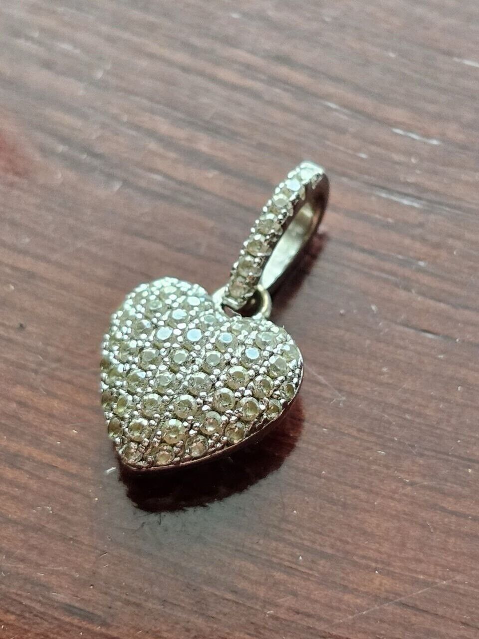 925 Heart Marcasite Pendant And 10k White Gold Ne… - image 2