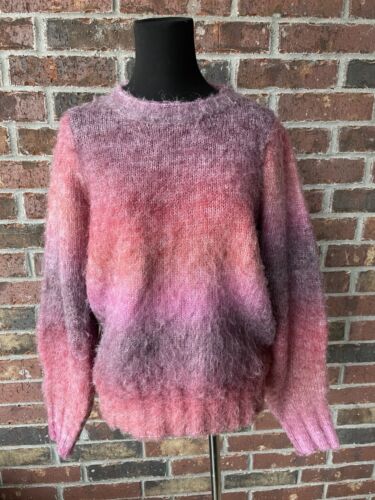 FRNCH Fuzzy Pink Ombré Sweater