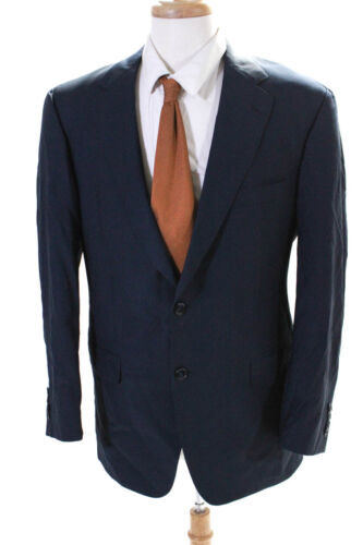 Samuelsohn Mens Two Button Blazer Jacket Navy Blu… - image 1