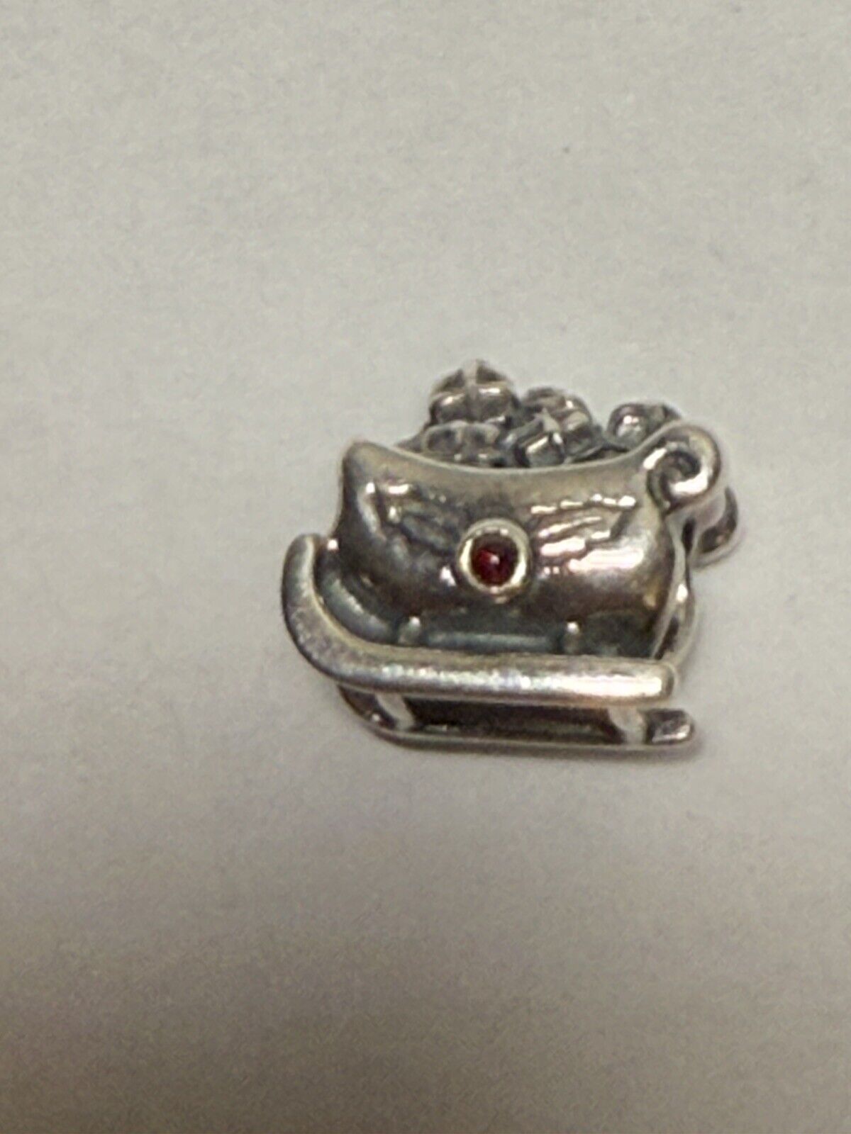 Pandora Sterling Silver Santa’s Sleigh with Garne… - image 1