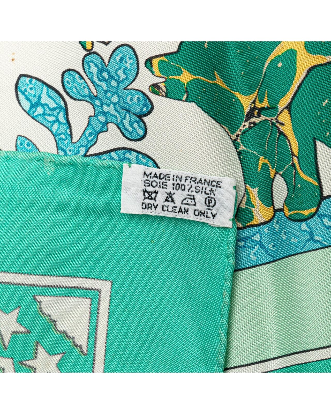 Pre Loved Hermes Luxurious 100% Silk Scarf with E… - image 5