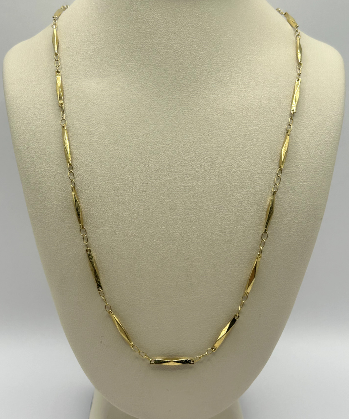 Vintage Gold Tone Unique Link Necklace - image 3