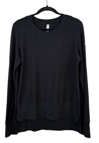 Alo Yoga Glimpse Split Hem Black Sweatshirt Small 