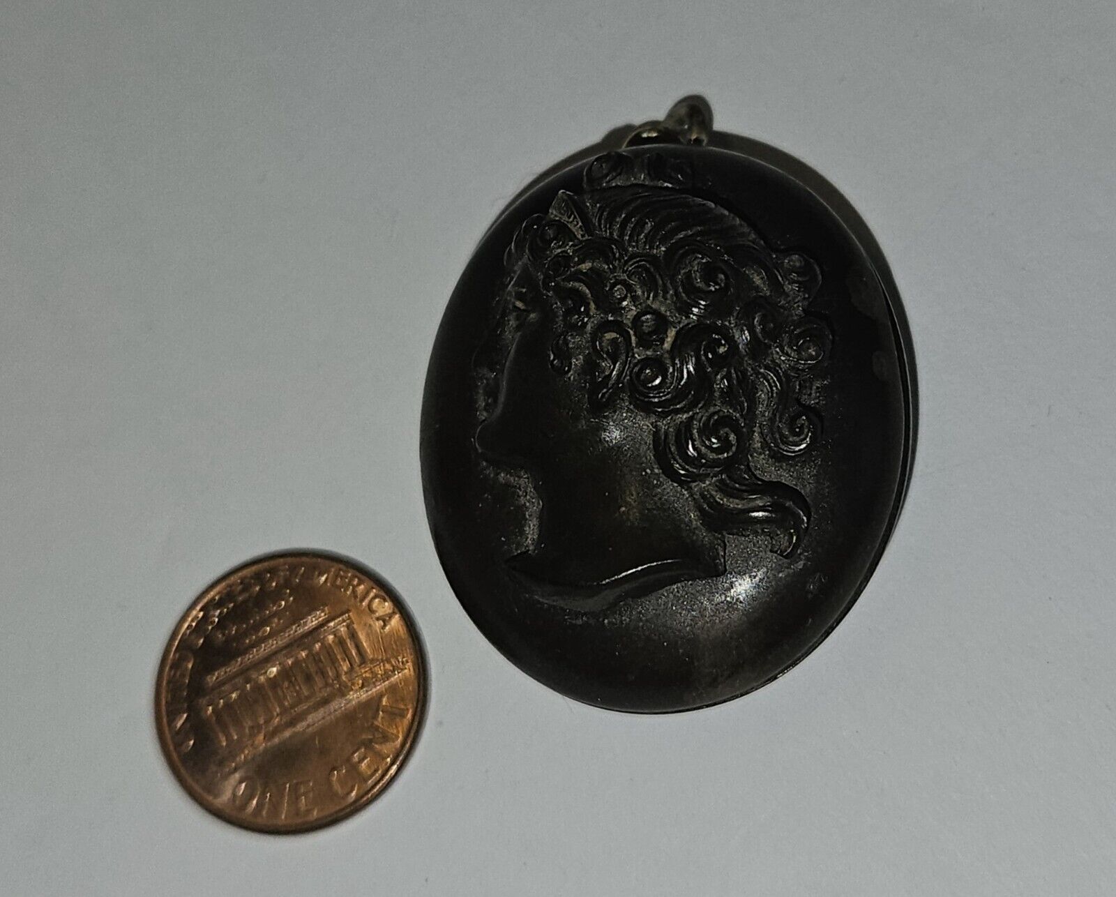 Antique Black MOURNING Pendant Carved VICTORIAN C… - image 10