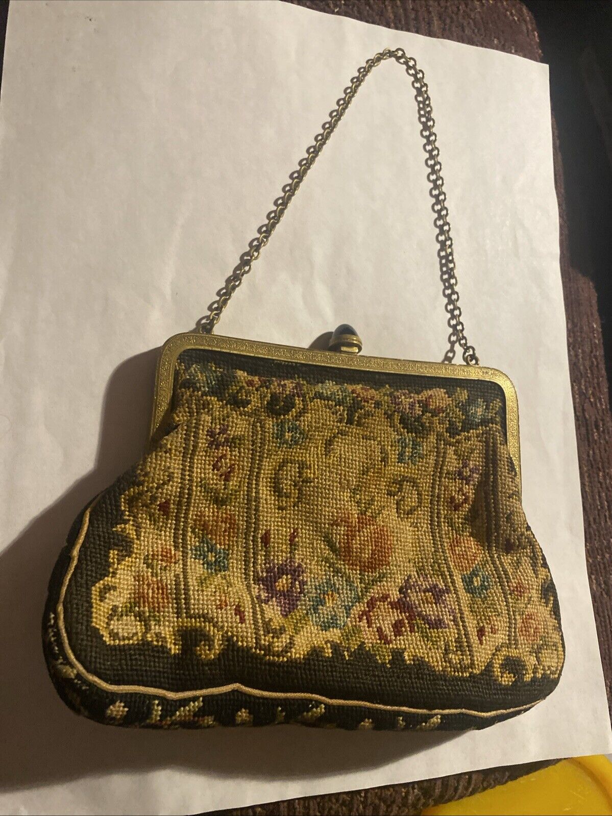 Vintage Antique Tapestry Evening Purse Bag Clutch… - image 2