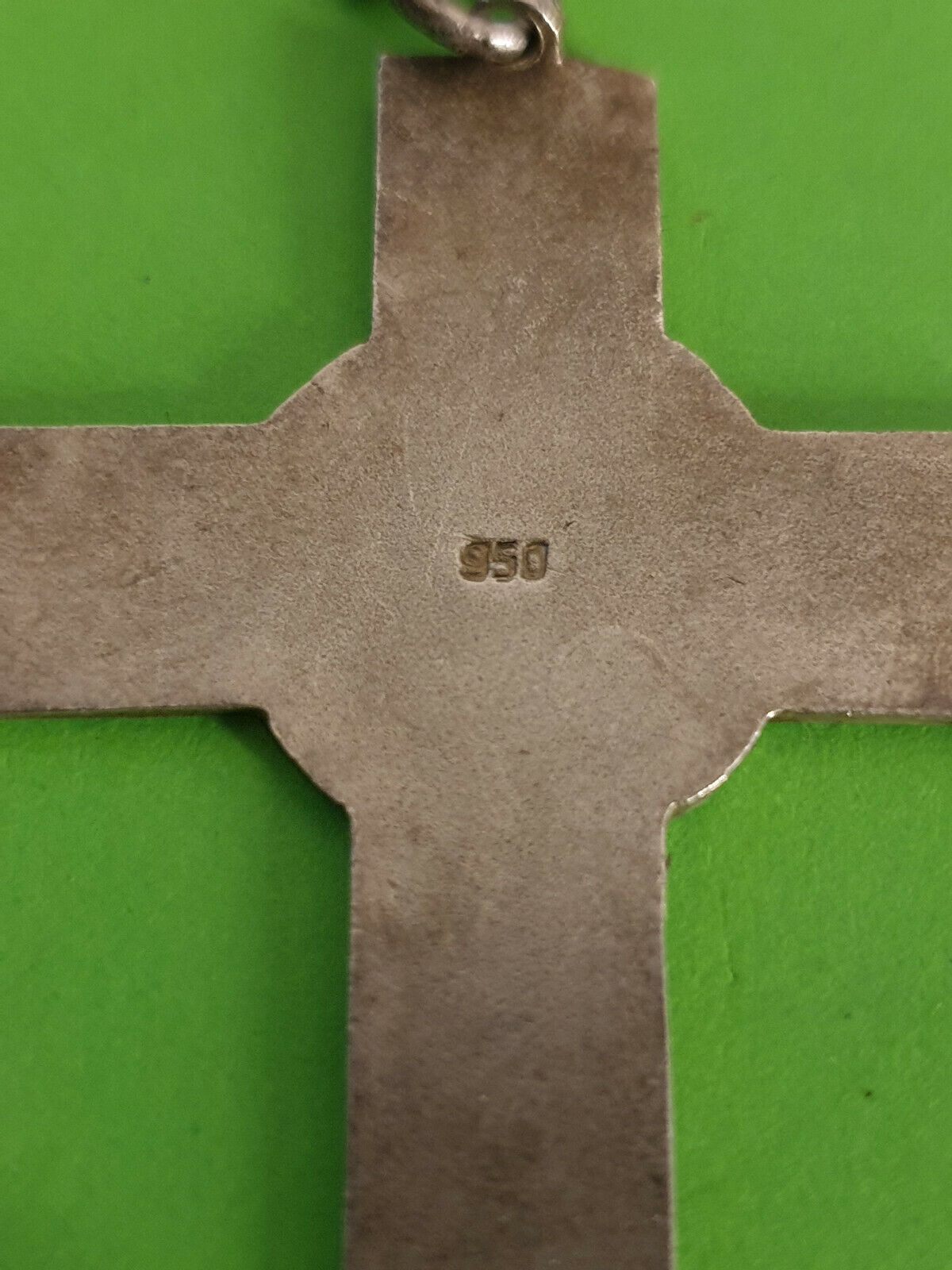 VINTAGE ENAMEL LACQUER STERLING SILVER 950 CROSS. - image 5