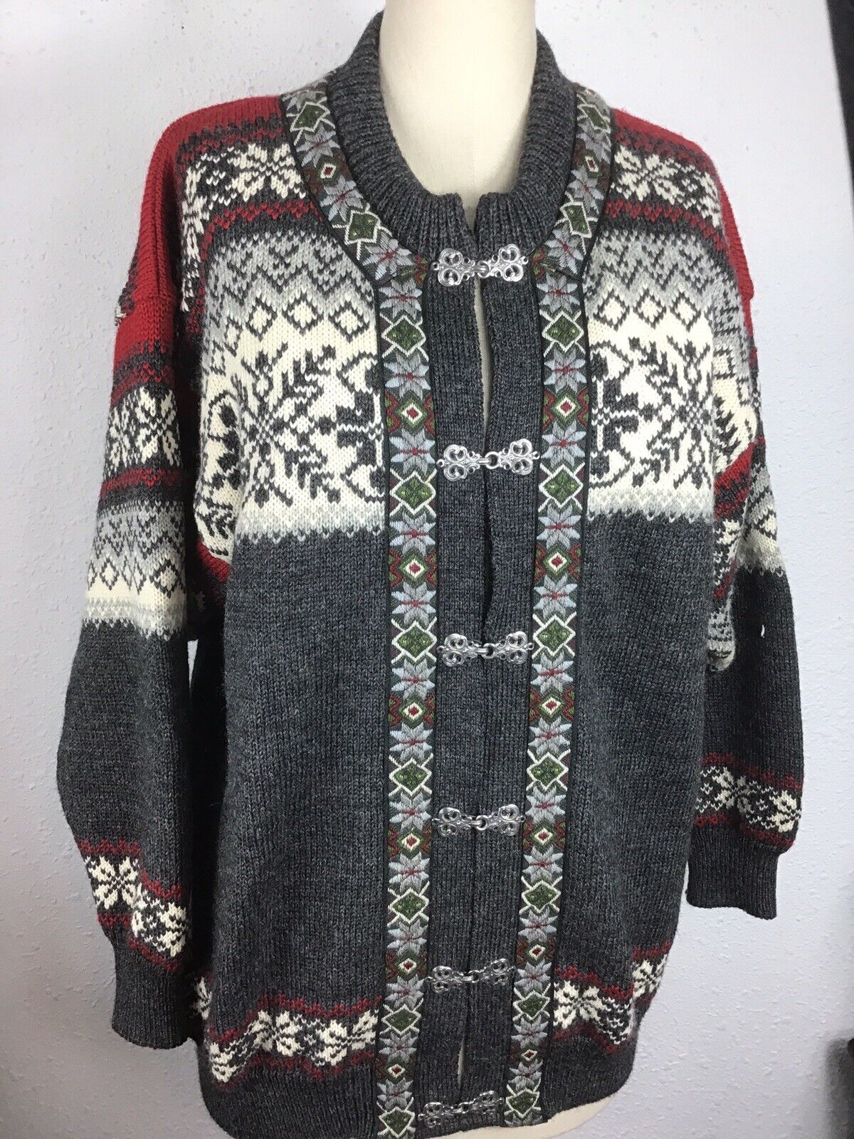 Norwool Womens Medium Multicolor Knitted Cardigan… - image 1