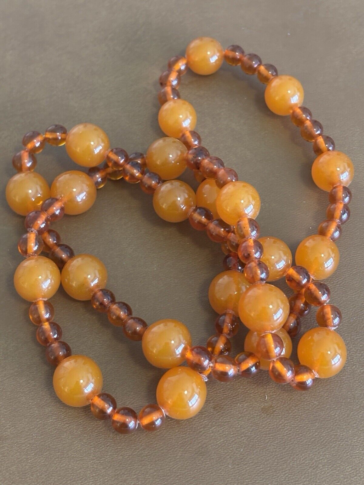 VINTAGE BALTIC AMBER BEADS NECKLACE 32” - image 2