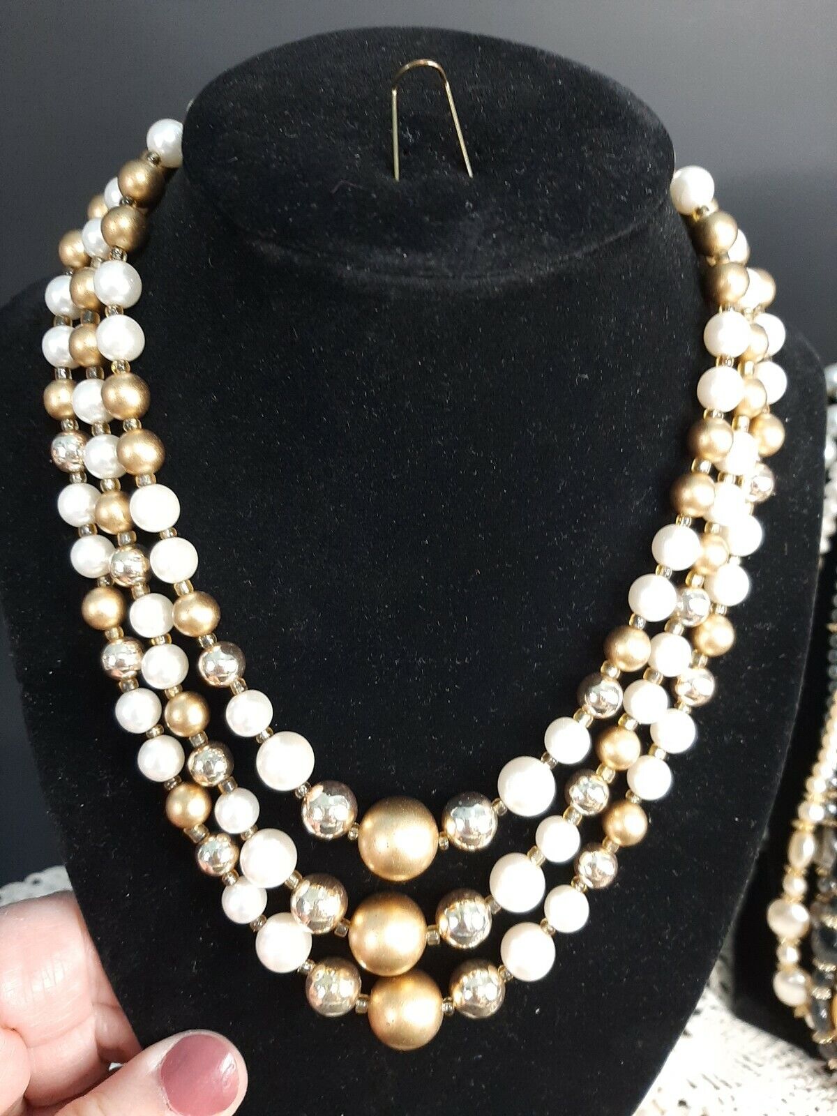 Lot of 5  Faux Pearl Necklaces - image 2