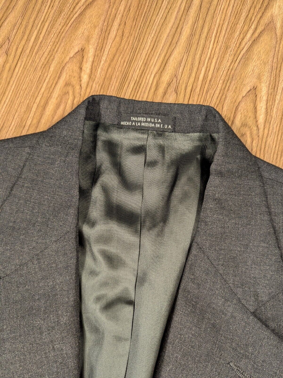 STAFFORD Vtg 90s Gray Solid Polyester Wool Blazer… - image 3