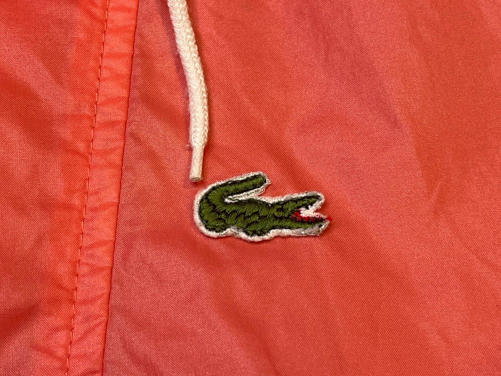 Vintage Men’s Medium IZOD Lacoste Pink 80’s Hoode… - image 5