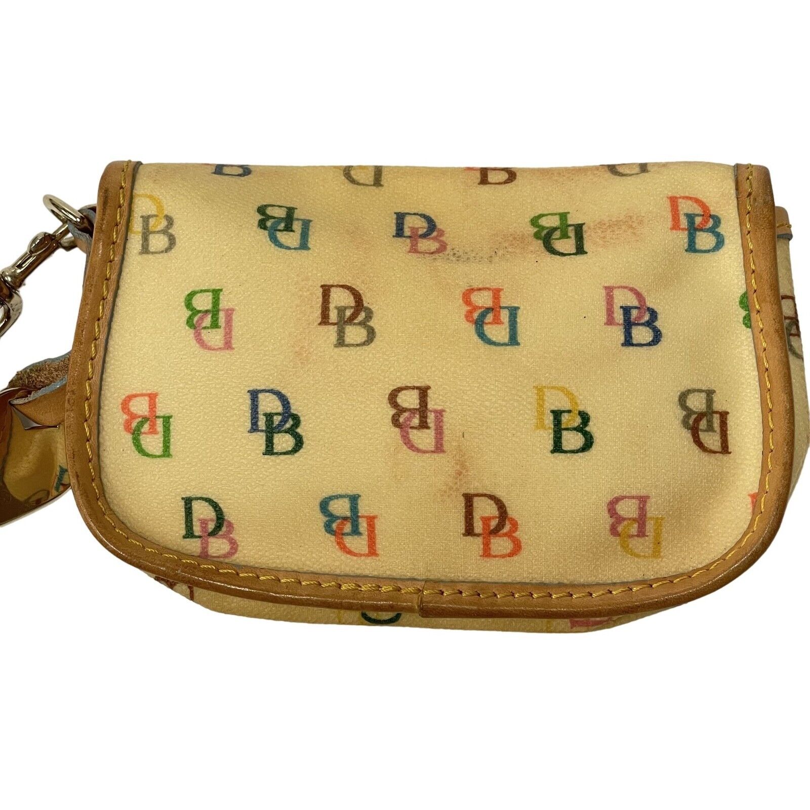 Vtg 80's Dooney & Bourke Rainbow Signature LOGO W… - image 2