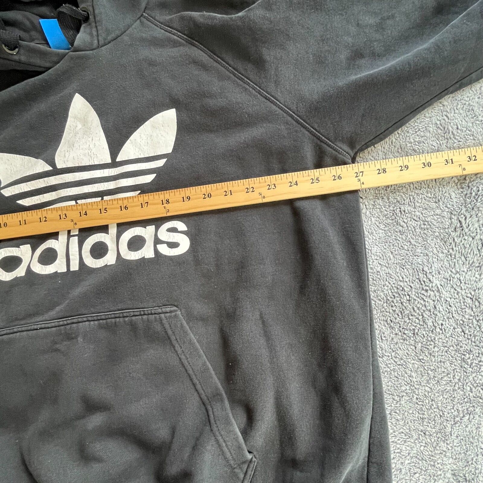 Adidas Trefoil Hoodie Size 2XL Black Sweatshirt Y… - image 9