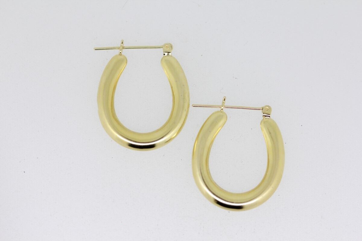 14k Yellow Gold Hollow Hoop Earrings (10078165-9) - image 1