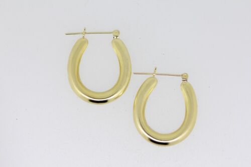 14k Yellow Gold Hollow Hoop Earrings (10078165-9) - image 1