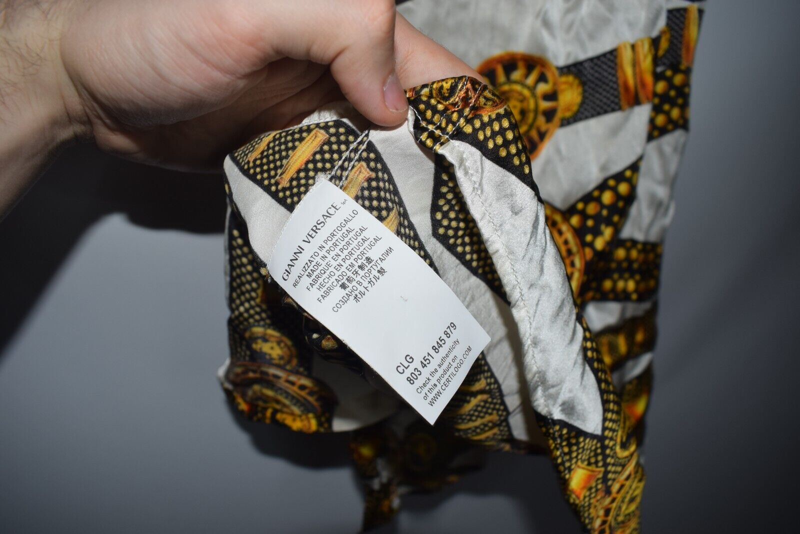 Versus Versace Barocco Print Silk Button Up Shirt… - image 7