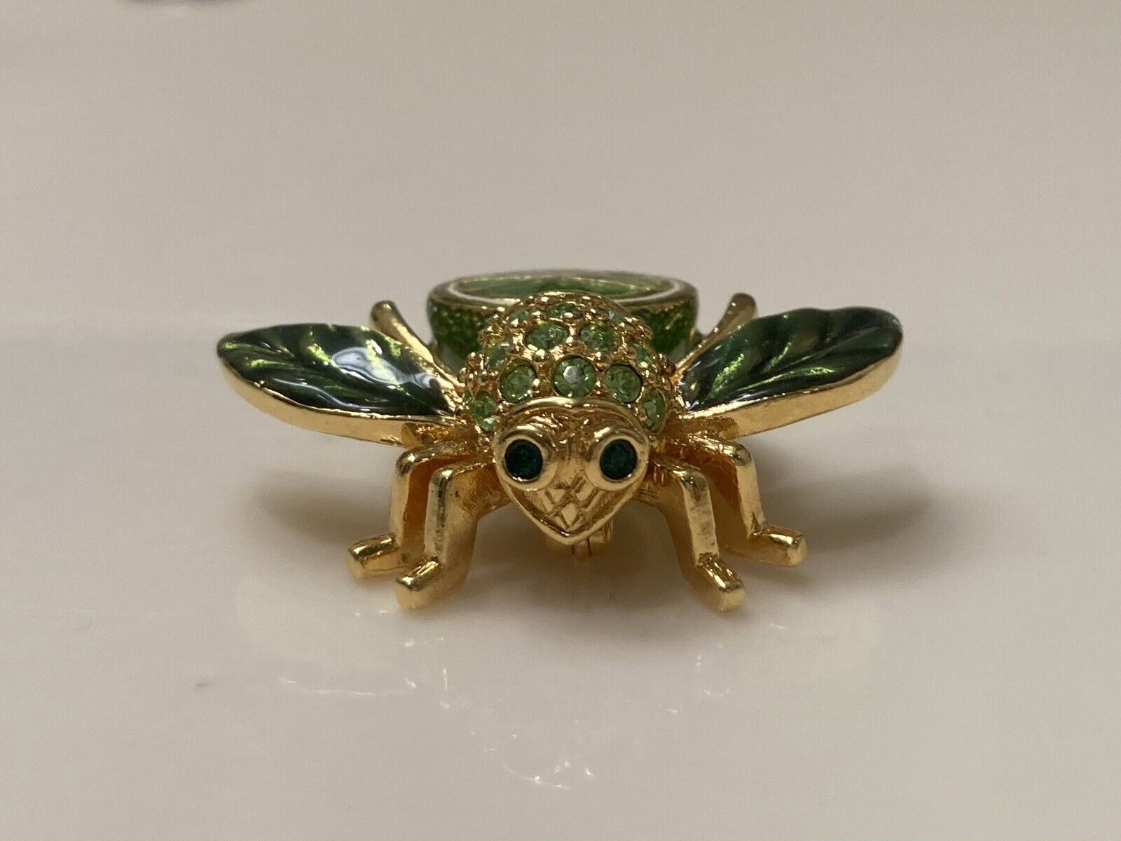 Joan Rivers Bee Pin Brooch Lime Citrus Enamel Cry… - image 6