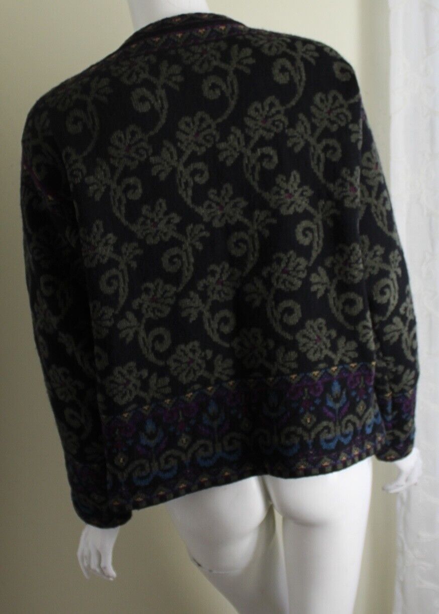 Icelandic Design Sz L Gorgeous Wool Chenille Asia… - image 3