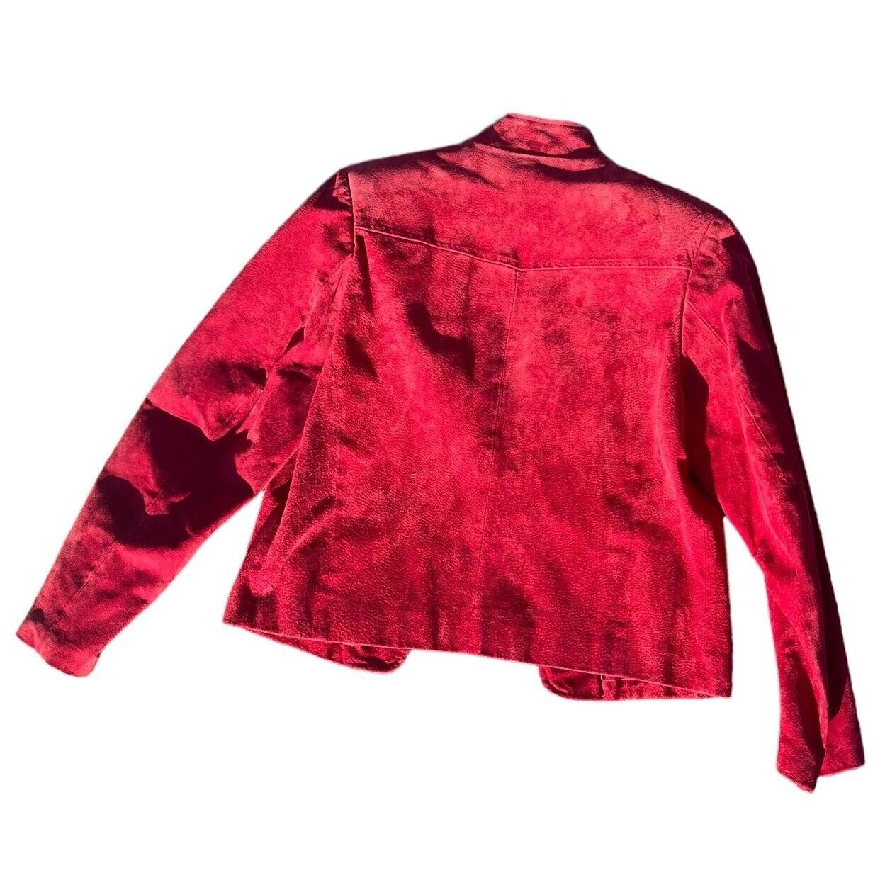 VTG Womens Red Leather Jacket Size 4 - image 3