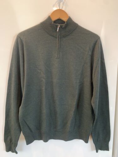 Joseph & Lyman Forest Green Wool Sweater Sz M Zip 