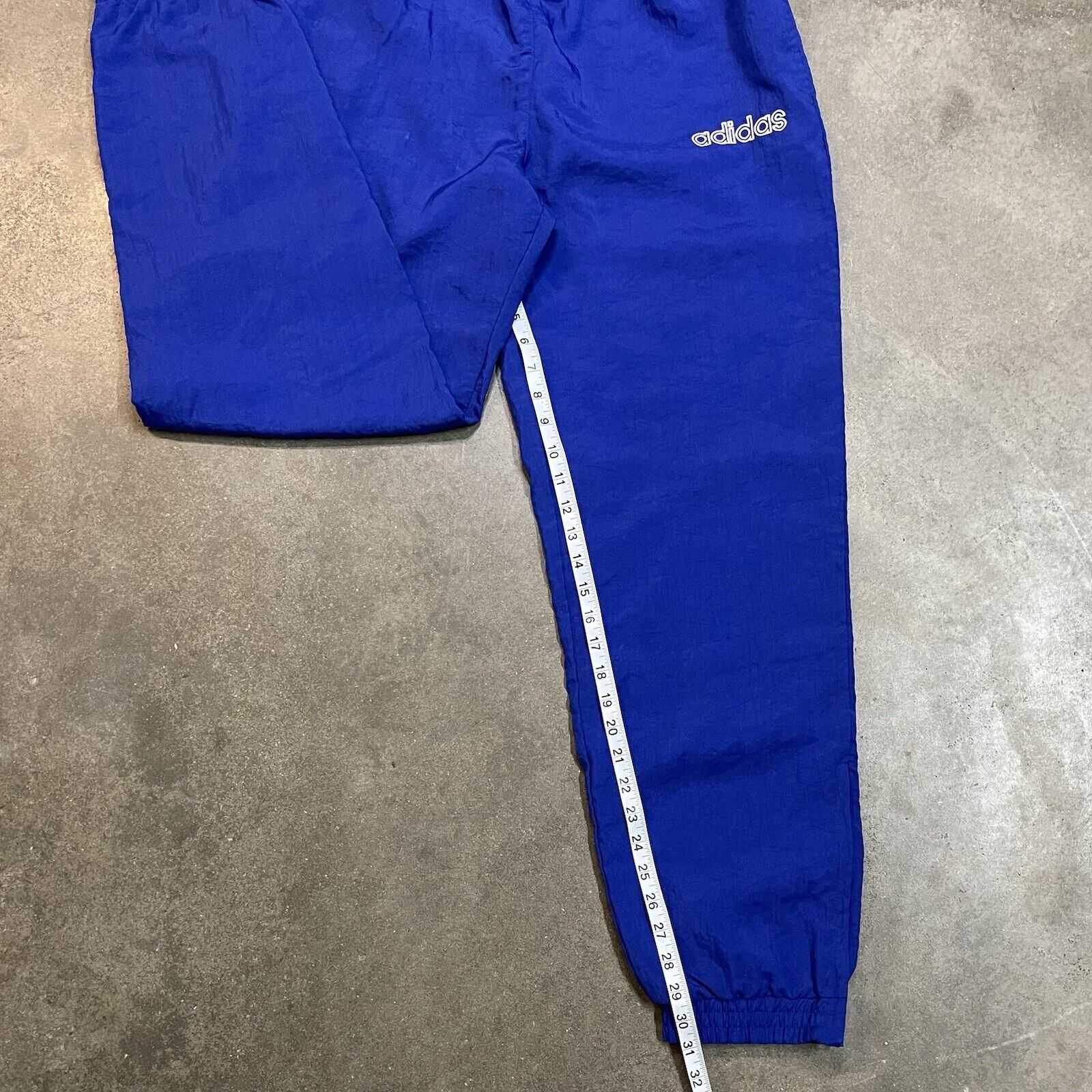 Vintage Adidas Baggy Windbreaker Pants Mens M Blu… - image 9