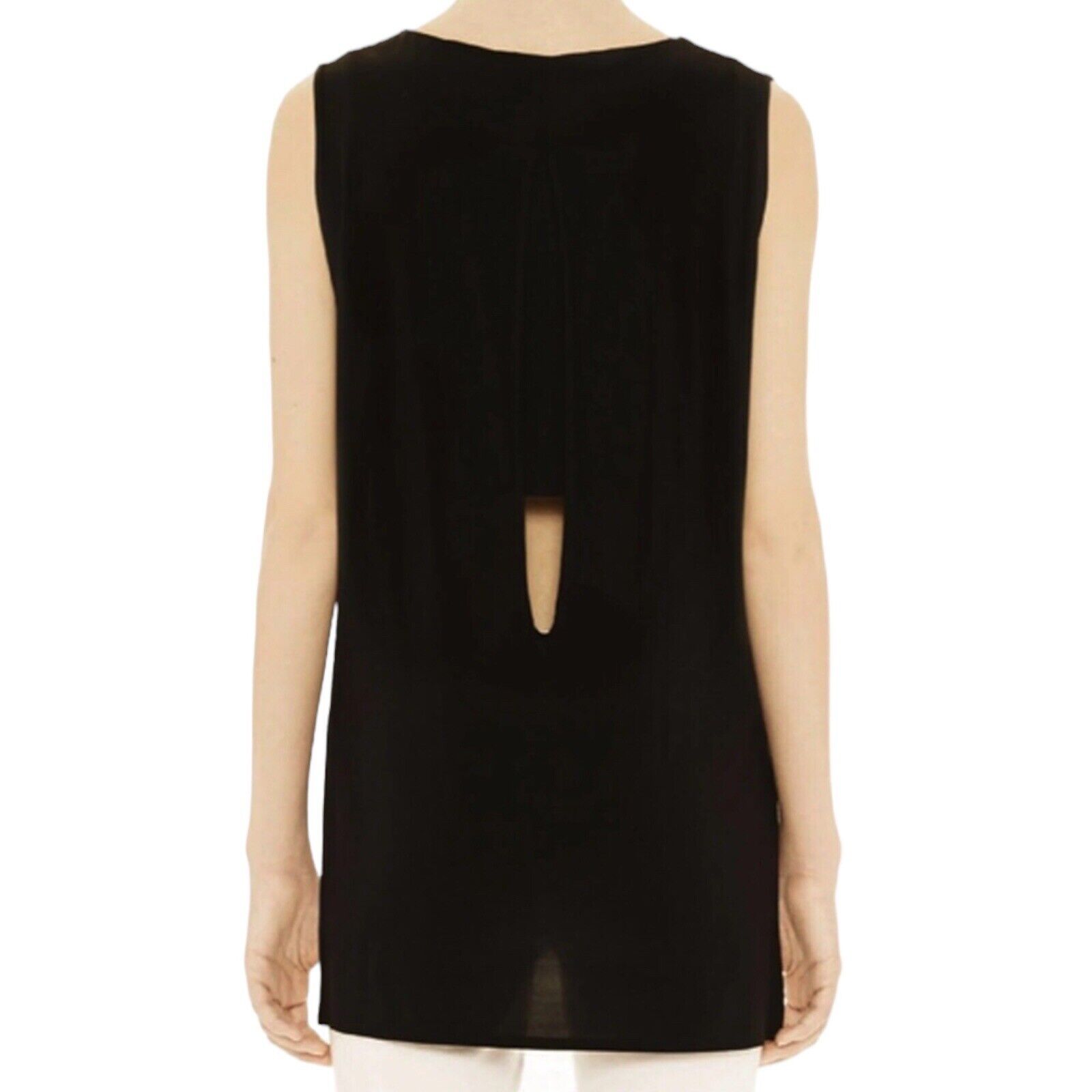 Helmut Lang Jersey Hi-Low Tunic Tank Top Black Sl… - image 5