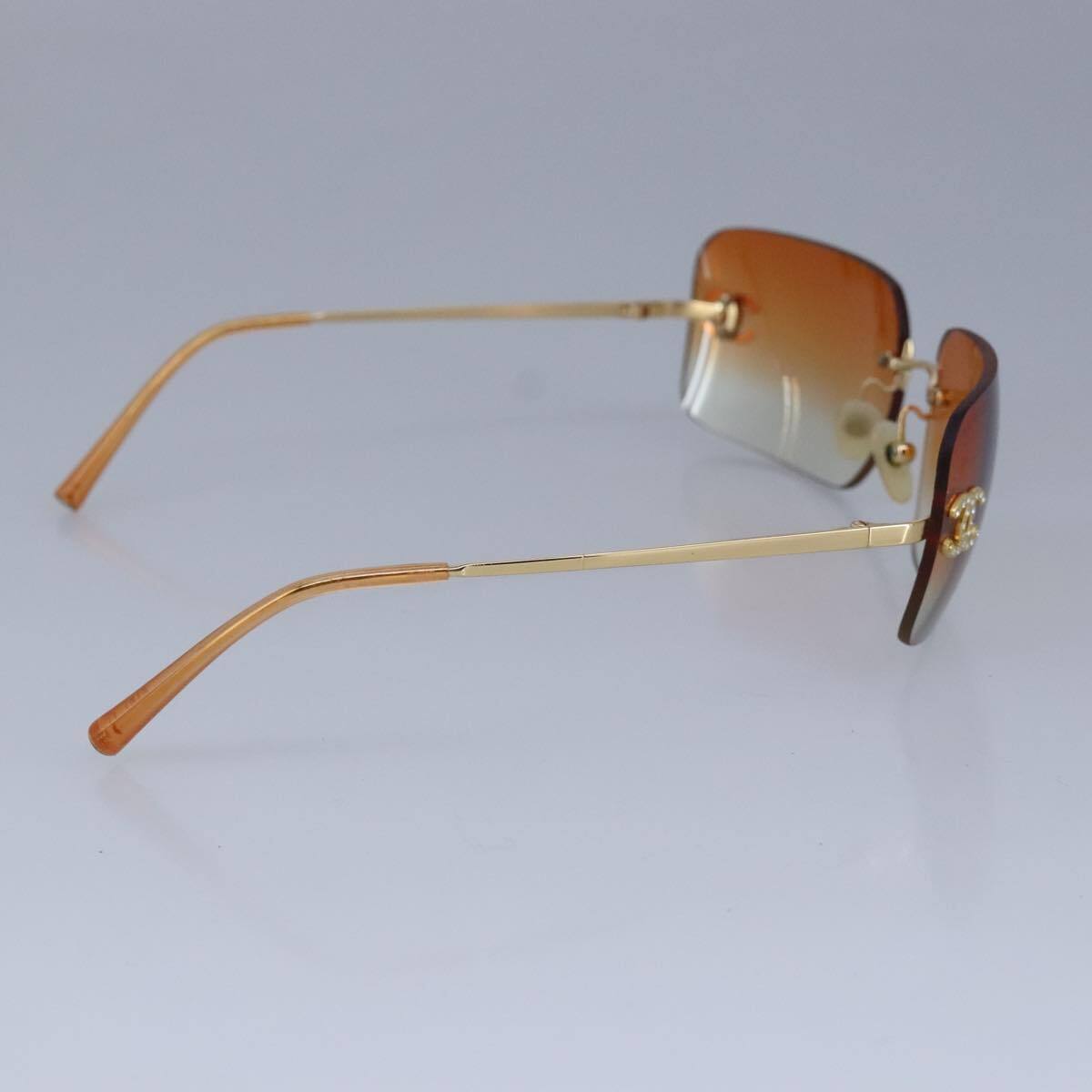 CHANEL Sunglasses metal Orange CC Auth bs20085 - image 4