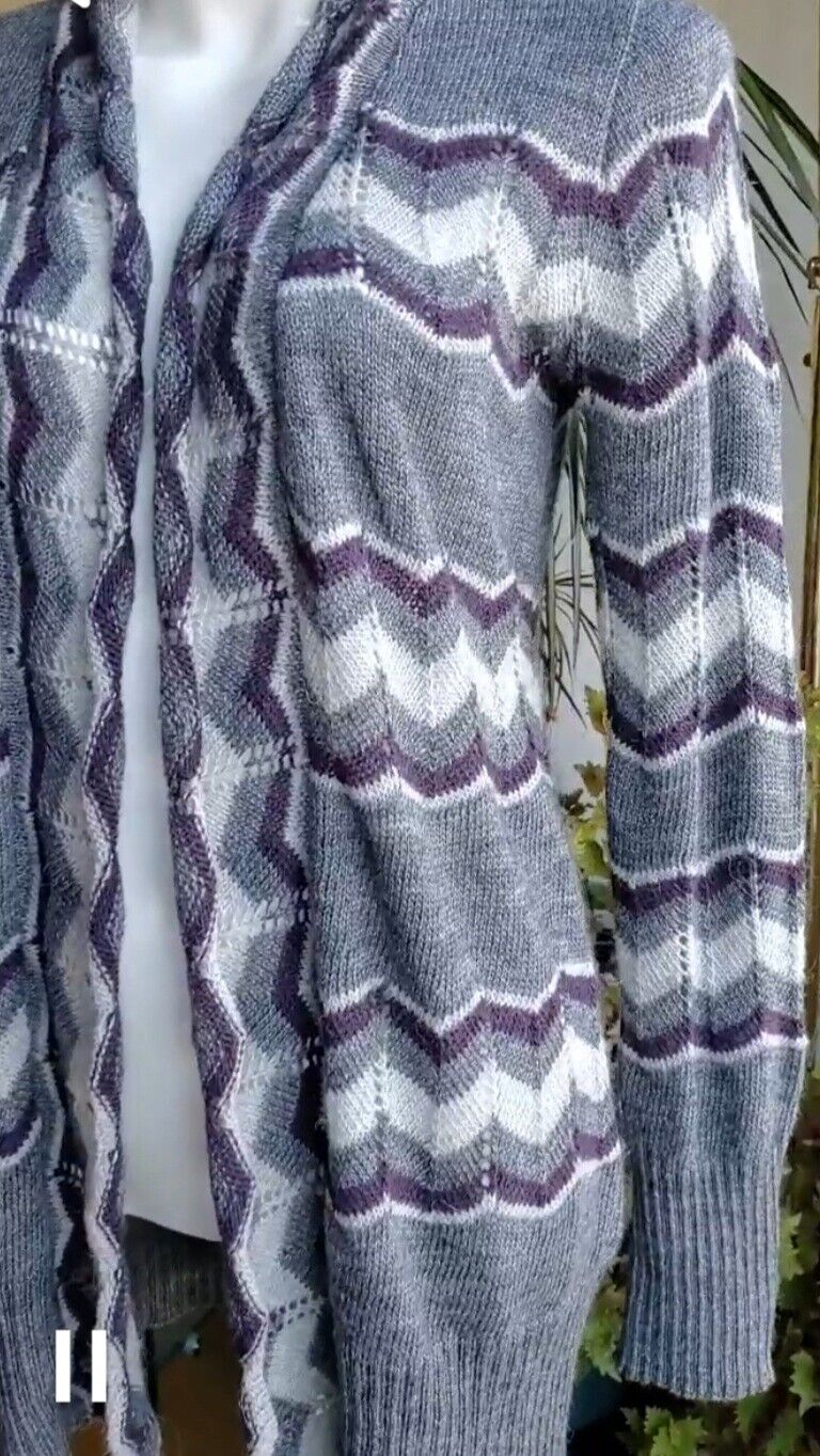 Lineamaglia Wool/Alpaca Blend Chevron Purple And … - image 4