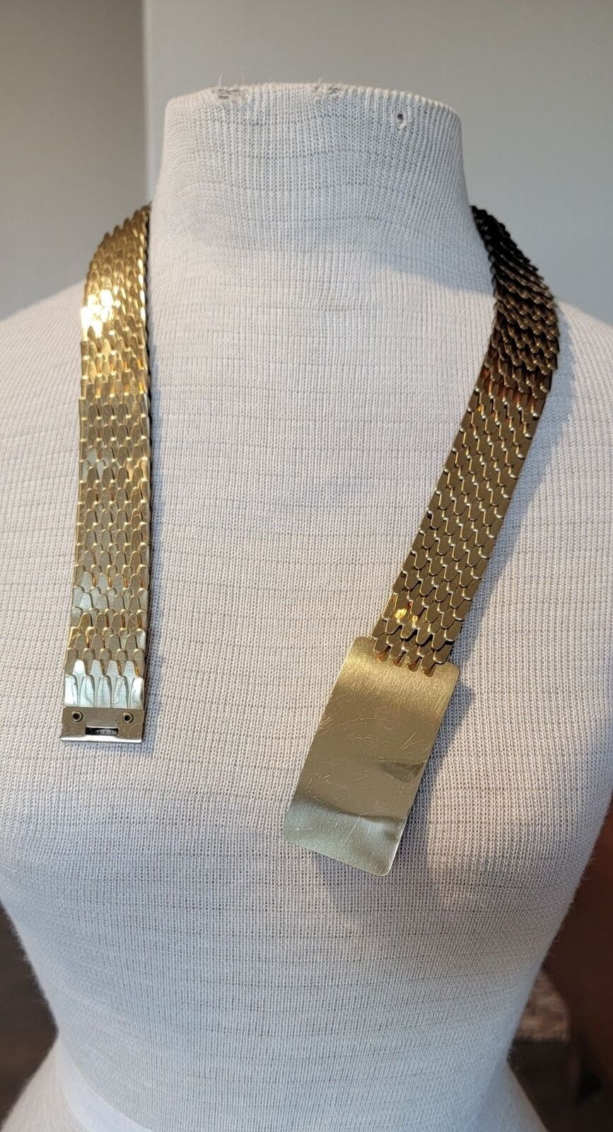 Vintage Gold Metal Stretch Belt GLam - image 1