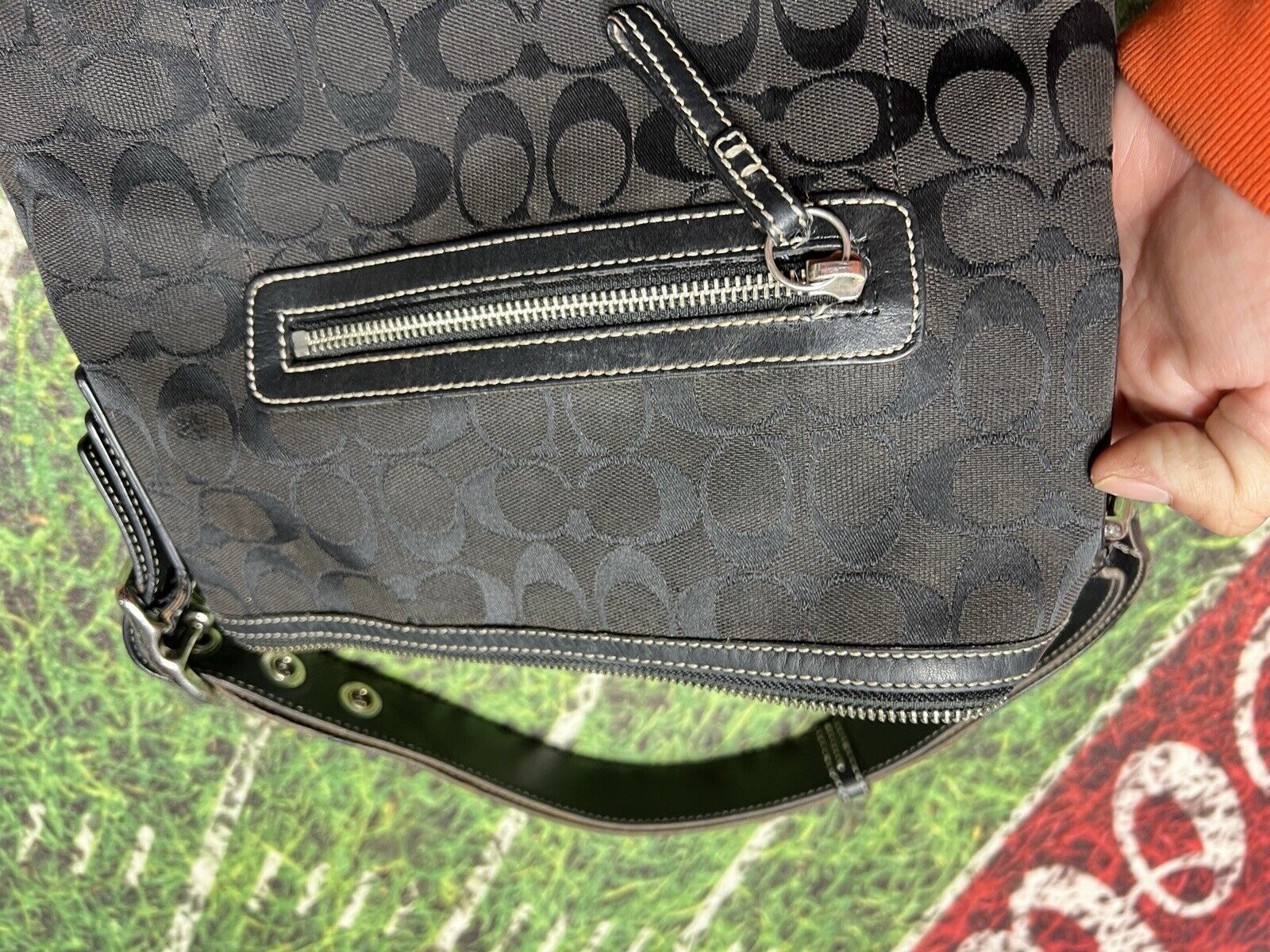 Coach Black Jacquard Signature Hobo - image 7