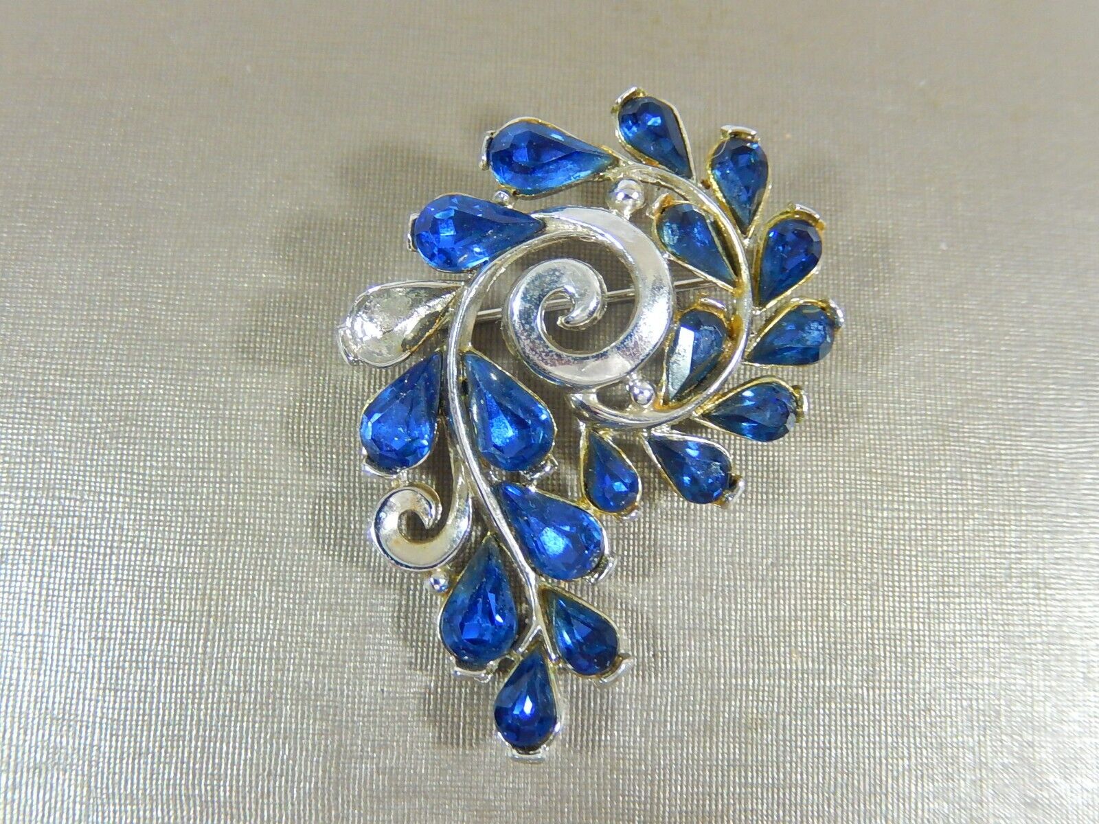 VTG  CROWN TRIFARI A. PHILIPPE ROYAL BLUE RHINEST… - image 1