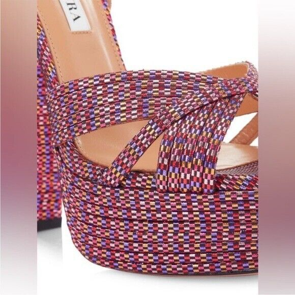 AQUAZZURA Sundance Plateau Woven Platform Sandals… - image 5